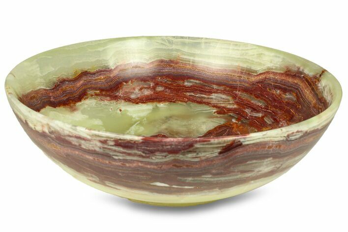 Polished Green Banded Calcite Bowl - Pakistan #301330